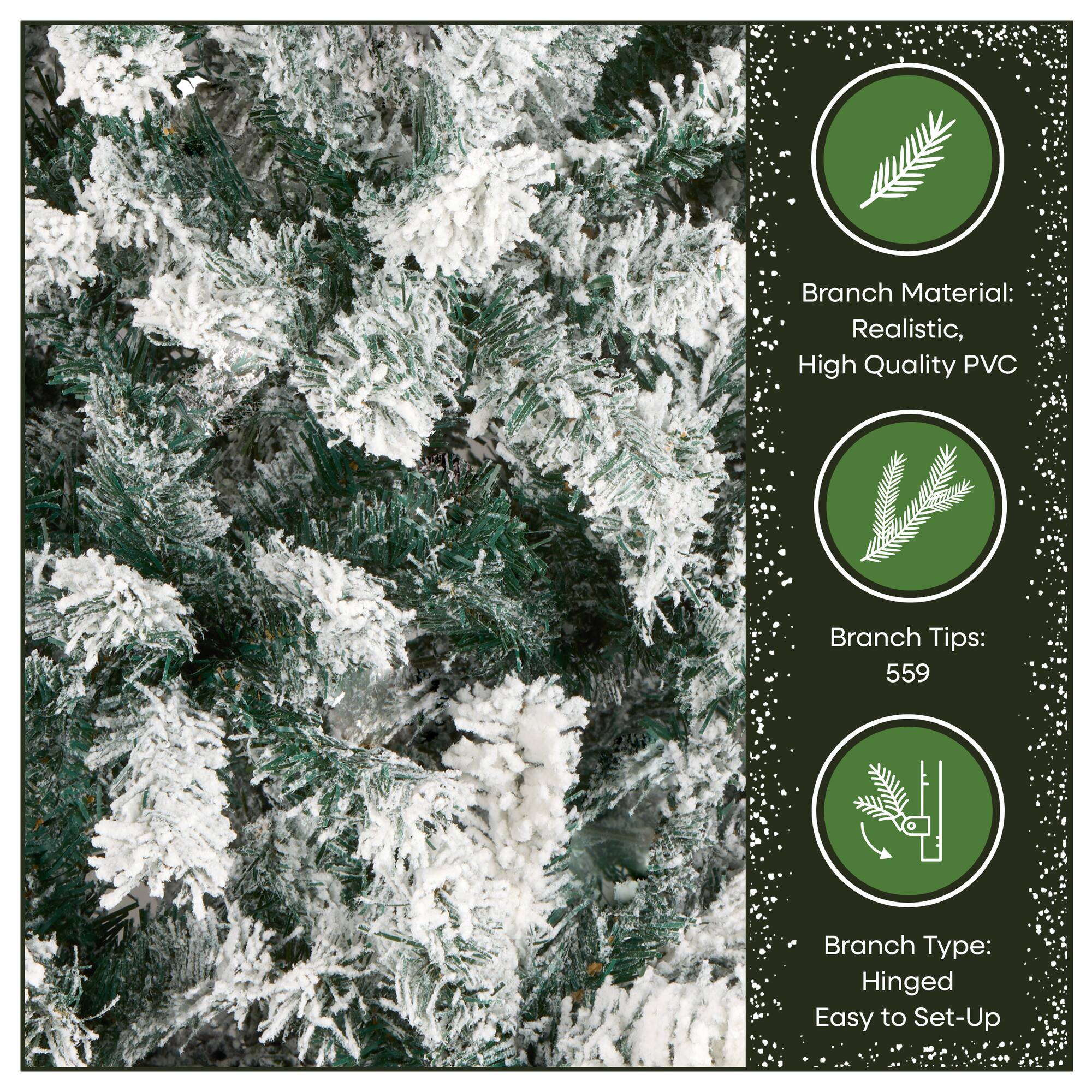 6ft. Unlit Acacia Flocked Artificial Christmas Tree